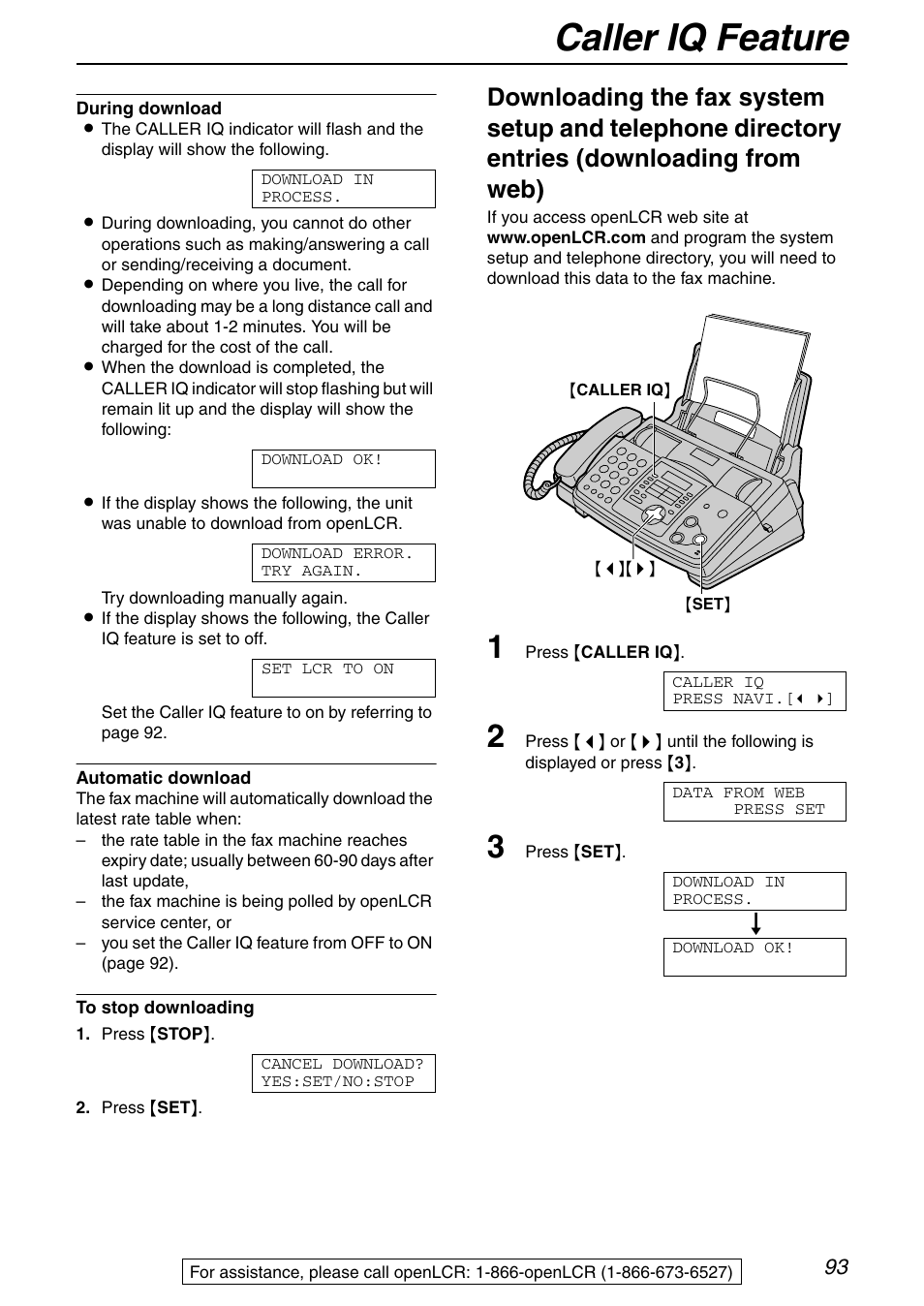 Caller iq feature | Panasonic KX-FHD351 User Manual | Page 93 / 104