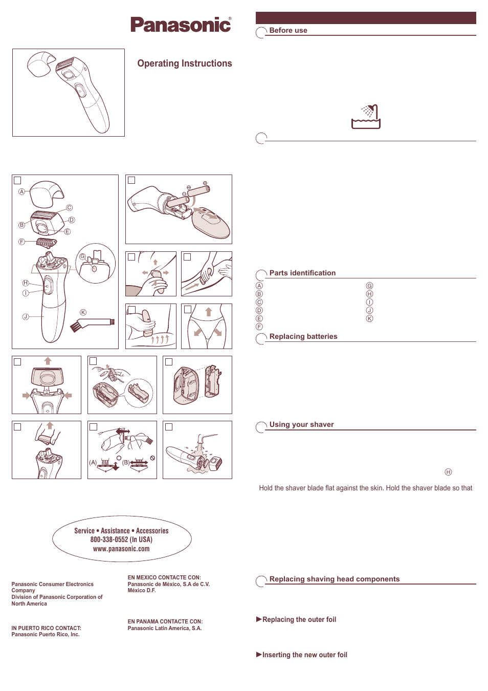 Panasonic ES2235 User Manual | 2 pages