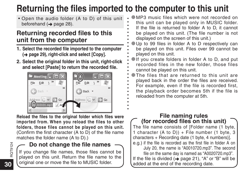 Panasonic RR-US950 User Manual | Page 30 / 48