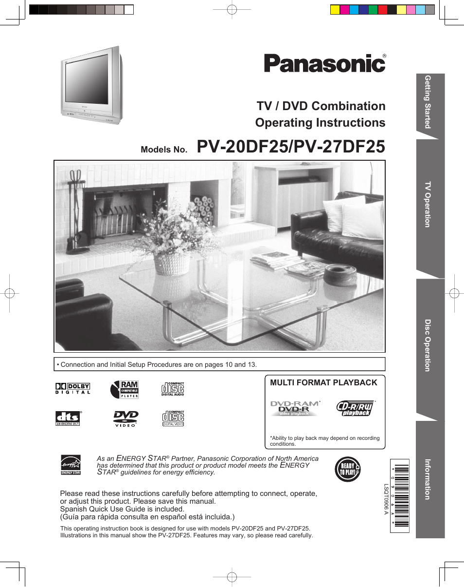 Panasonic PV 20DF25 User Manual | 56 pages