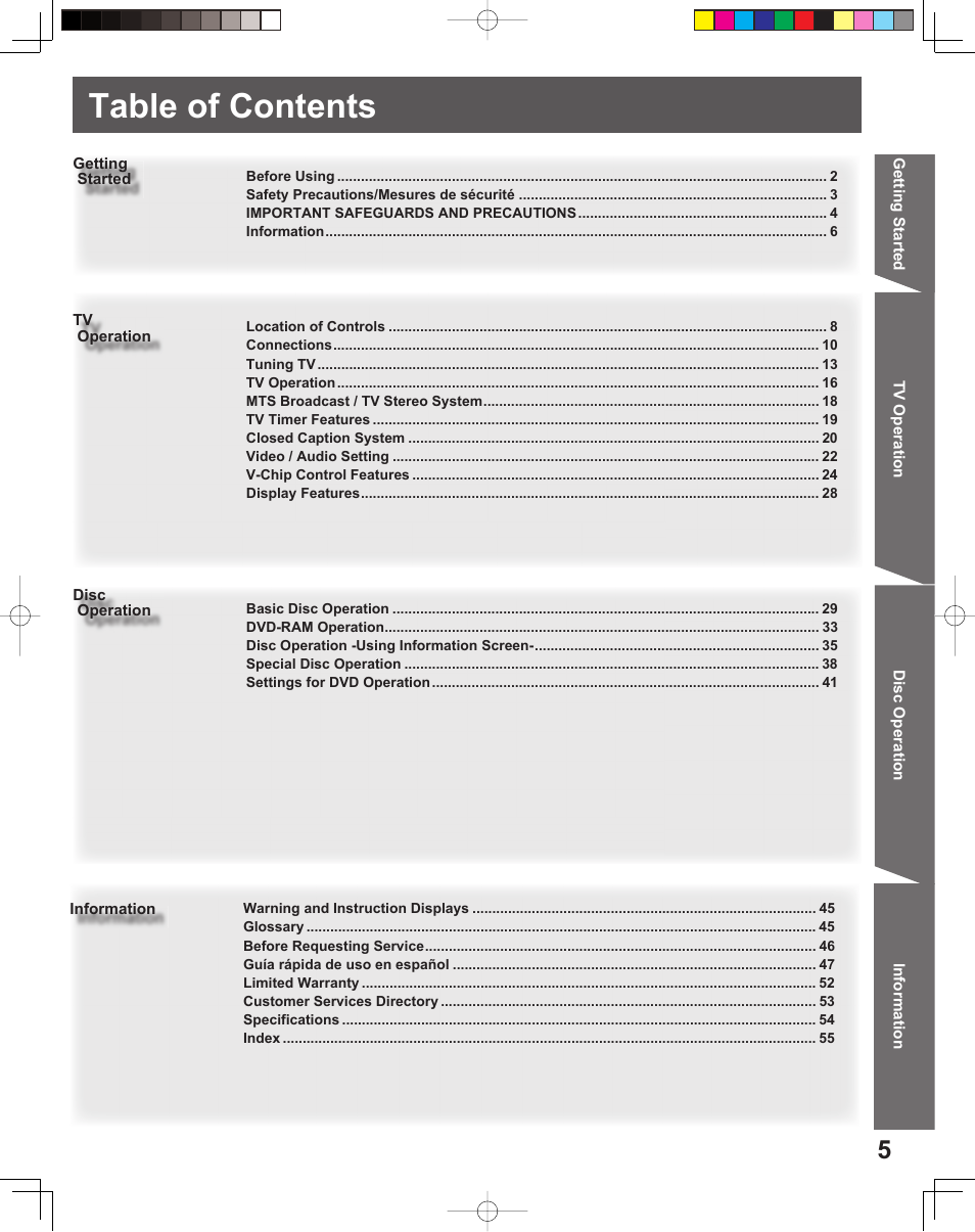 Panasonic PV 20DF25 User Manual | Page 5 / 56