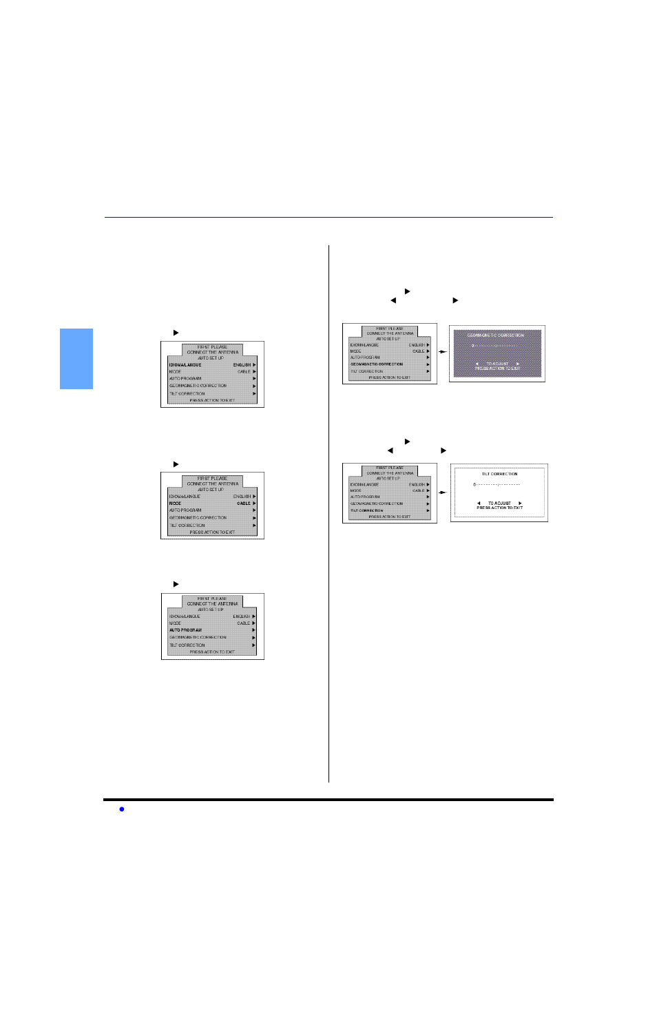 Auto set up menu | Panasonic CT 36SL13 User Manual | Page 6 / 80