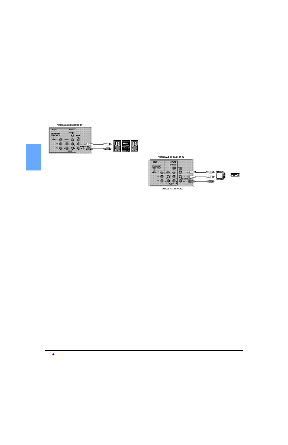 En g l is h amplifier connection (to audio amp), Program out connection (prog out) | Panasonic CT 36SL13 User Manual | Page 8 / 80