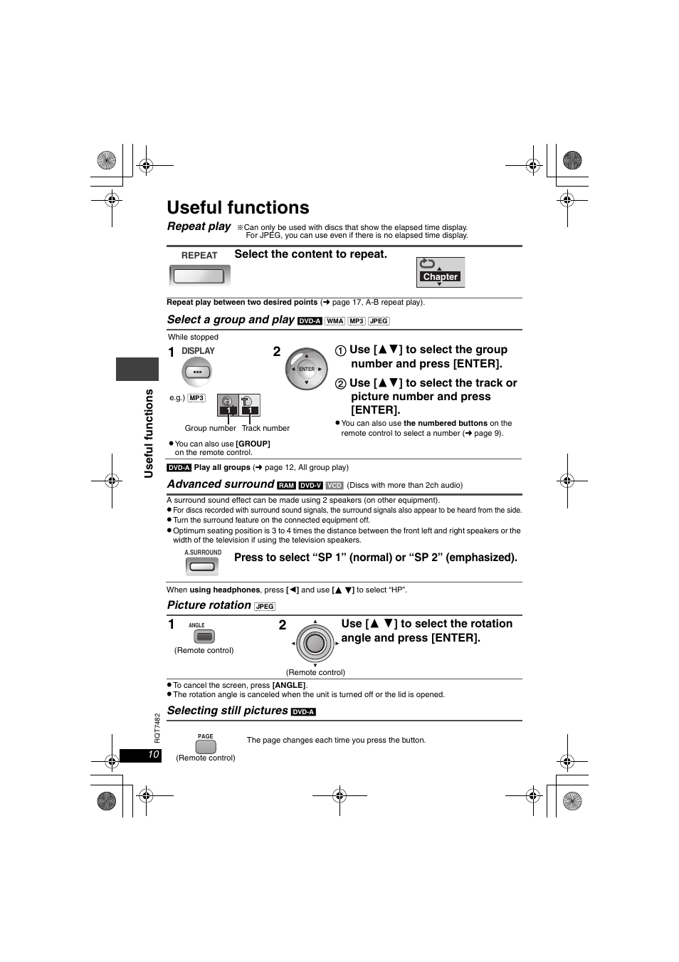 Useful functions | Panasonic DVD-LX8  EN User Manual | Page 10 / 33