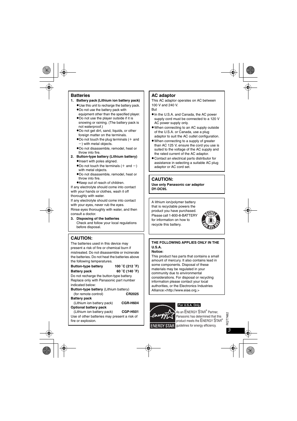 Panasonic DVD-LX8  EN User Manual | Page 3 / 33