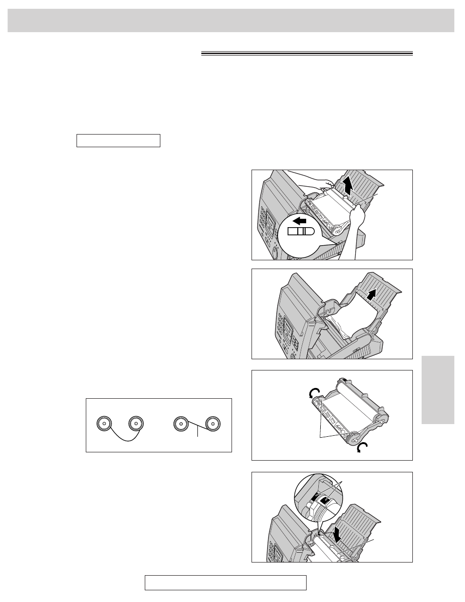Jams, Recording paper jam, When paper has jammed under the film cartridge | Panasonic KX-FM255 User Manual | Page 107 / 144