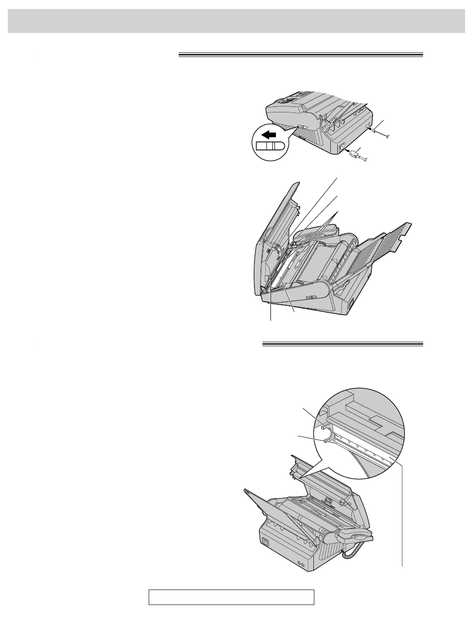 Cleaning, Document feeder, Thermal head and black bar | Panasonic KX-FM255 User Manual | Page 112 / 144