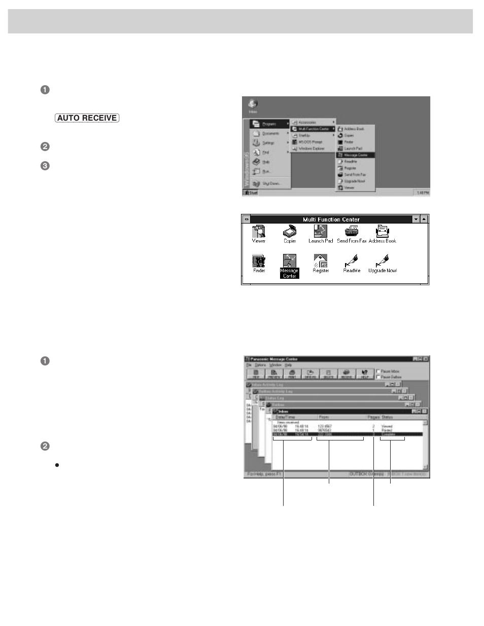 Comienzo rápido en español, Para ver la lista de faxes recibidos | Panasonic KX-FM255 User Manual | Page 134 / 144