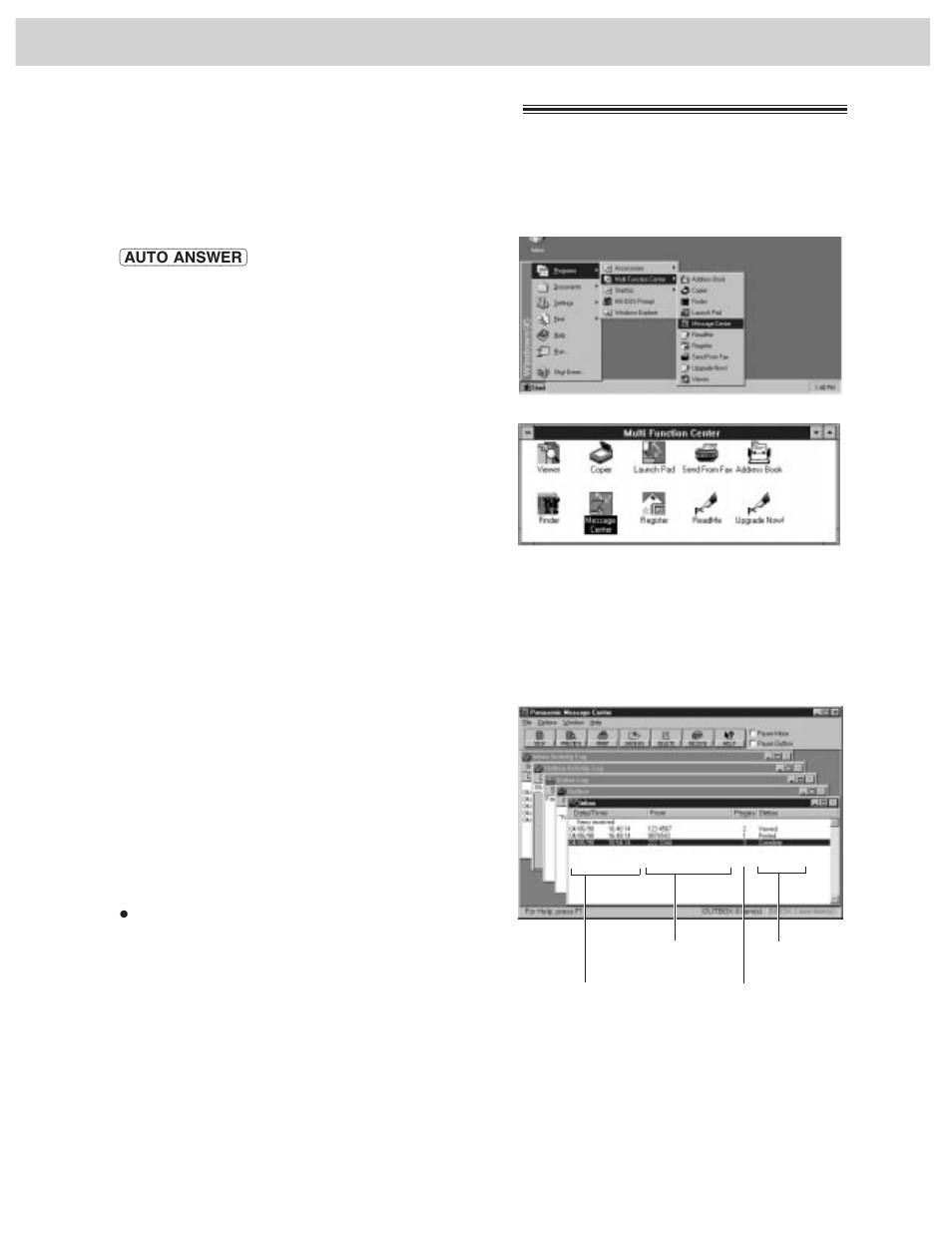 Pc receiving receiving faxes on your pc, Setting up receiving faxes on your pc, Viewing the list of faxes received | Panasonic KX-FM255 User Manual | Page 88 / 144
