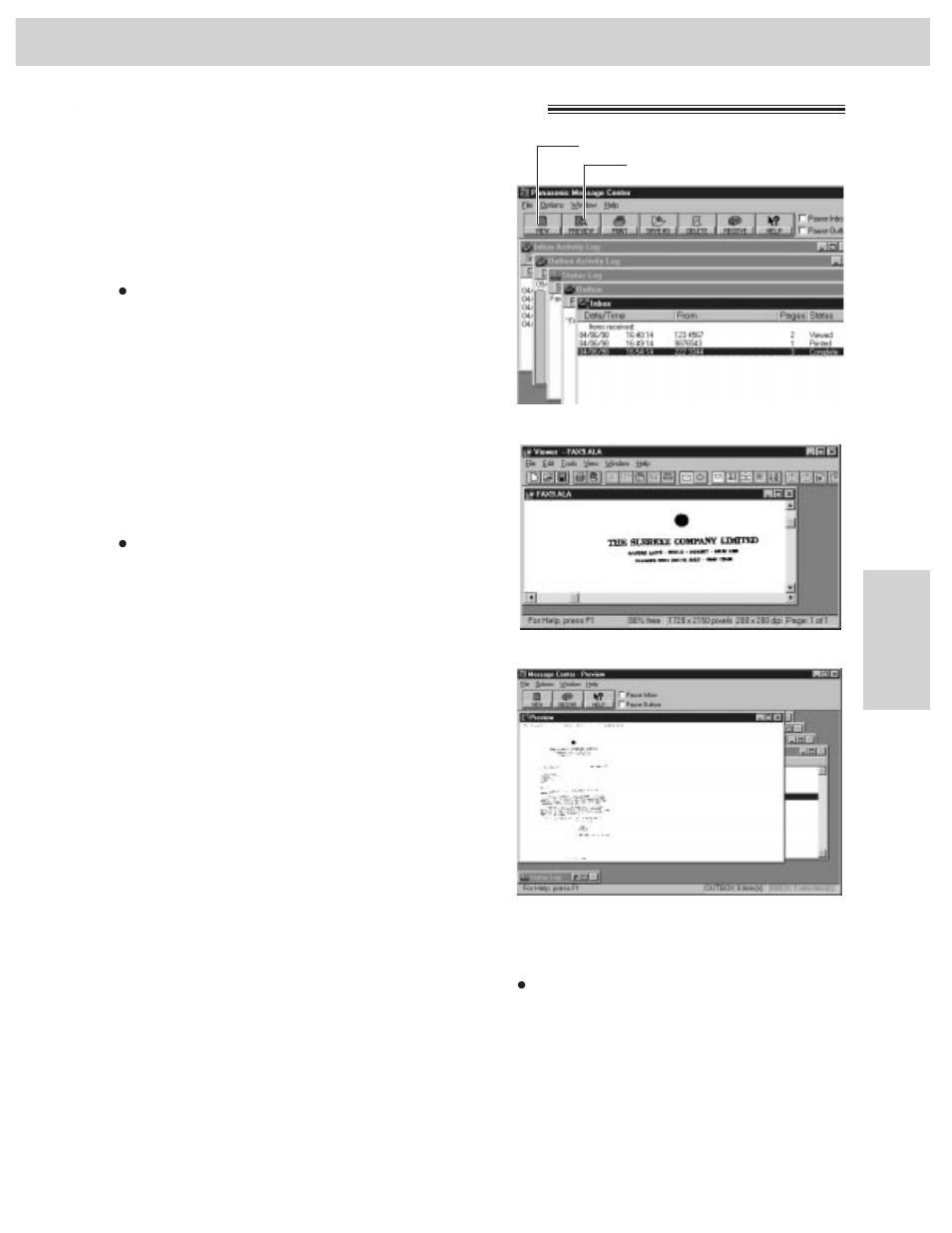 Pc receiving, Viewing faxes on your screen | Panasonic KX-FM255 User Manual | Page 89 / 144