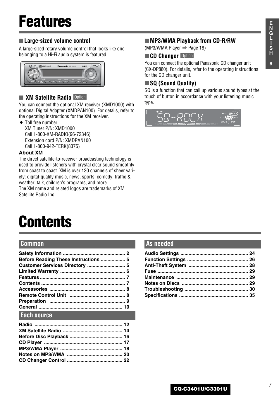 Panasonic C3301U User Manual | Page 7 / 36