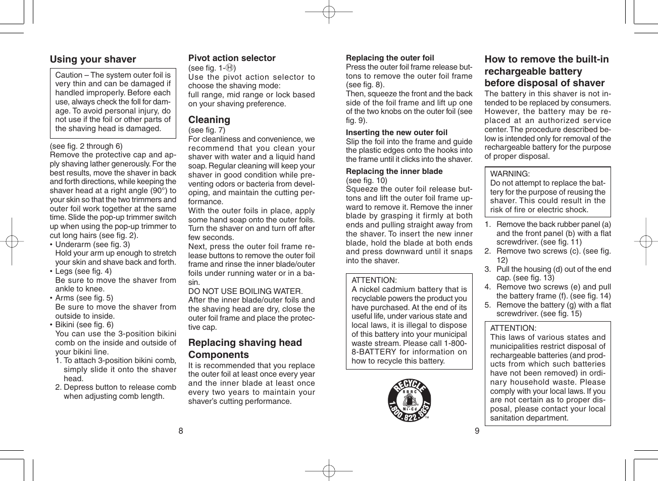 Panasonic ES2218 User Manual | Page 5 / 11