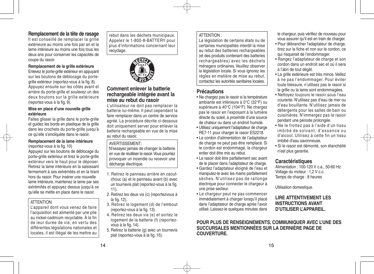 Panasonic ES2218 User Manual | Page 8 / 11
