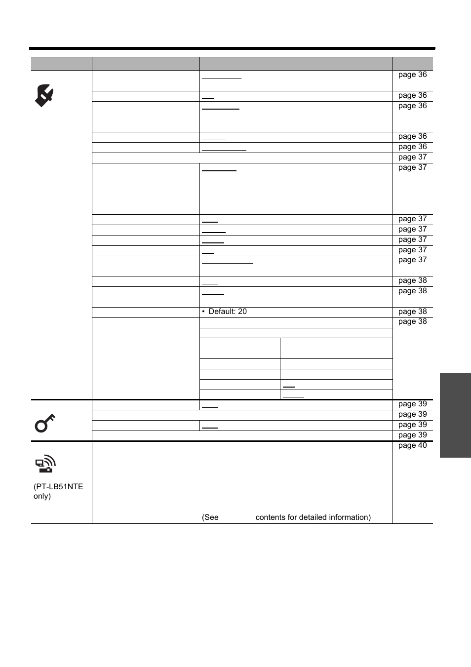 Nglish - 31, Menu navigation, Settings | Panasonic PT-LB51E User Manual | Page 31 / 56