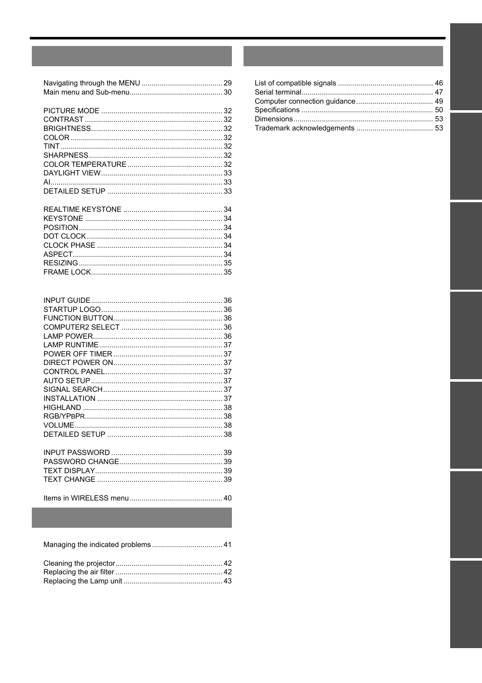 Settings maintenance appendix, Nglish - 7 | Panasonic PT-LB51E User Manual | Page 7 / 56