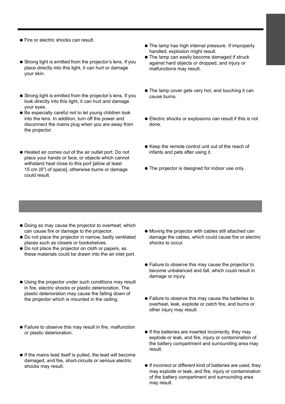 Cautions, Nglish - 9, Precautions with regard to safety | Important information | Panasonic PT-LB51E User Manual | Page 9 / 56