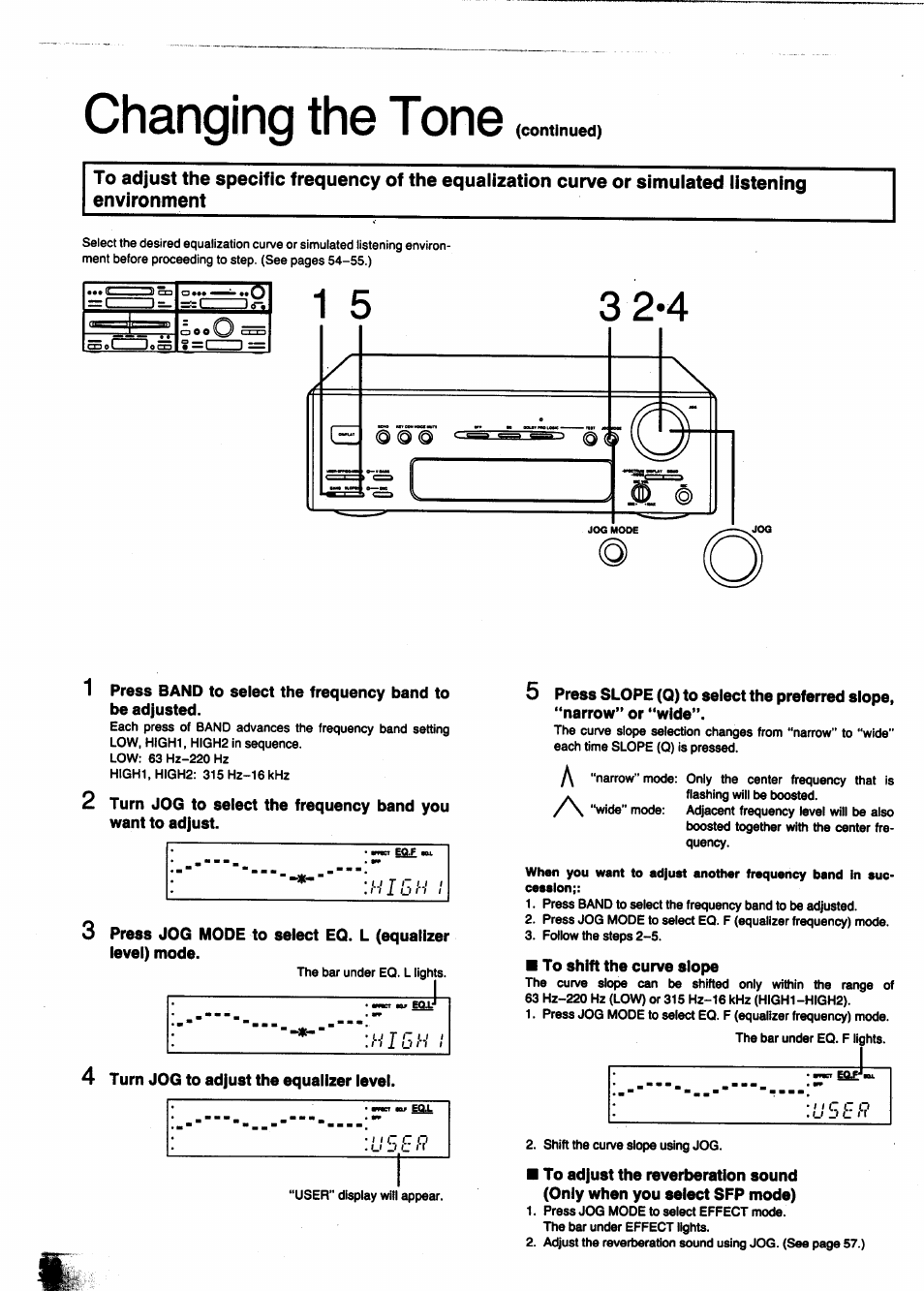Changing the tone | Panasonic SC-CH950 User Manual | Page 58 / 85