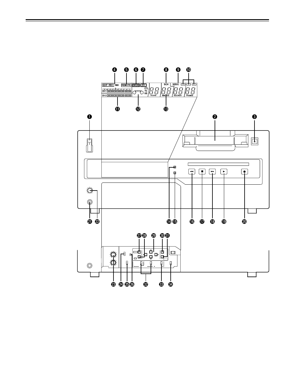 Controls and their functions, Front panel | Panasonic AJ-D450 User Manual | Page 6 / 68