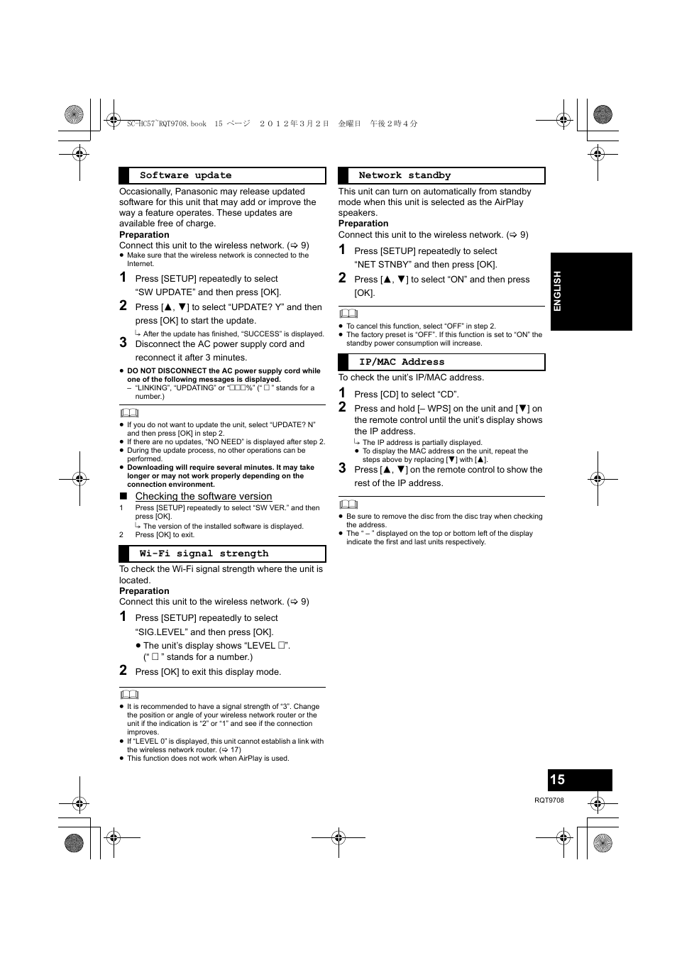 Panasonic RQT9708-1P User Manual | Page 15 / 24