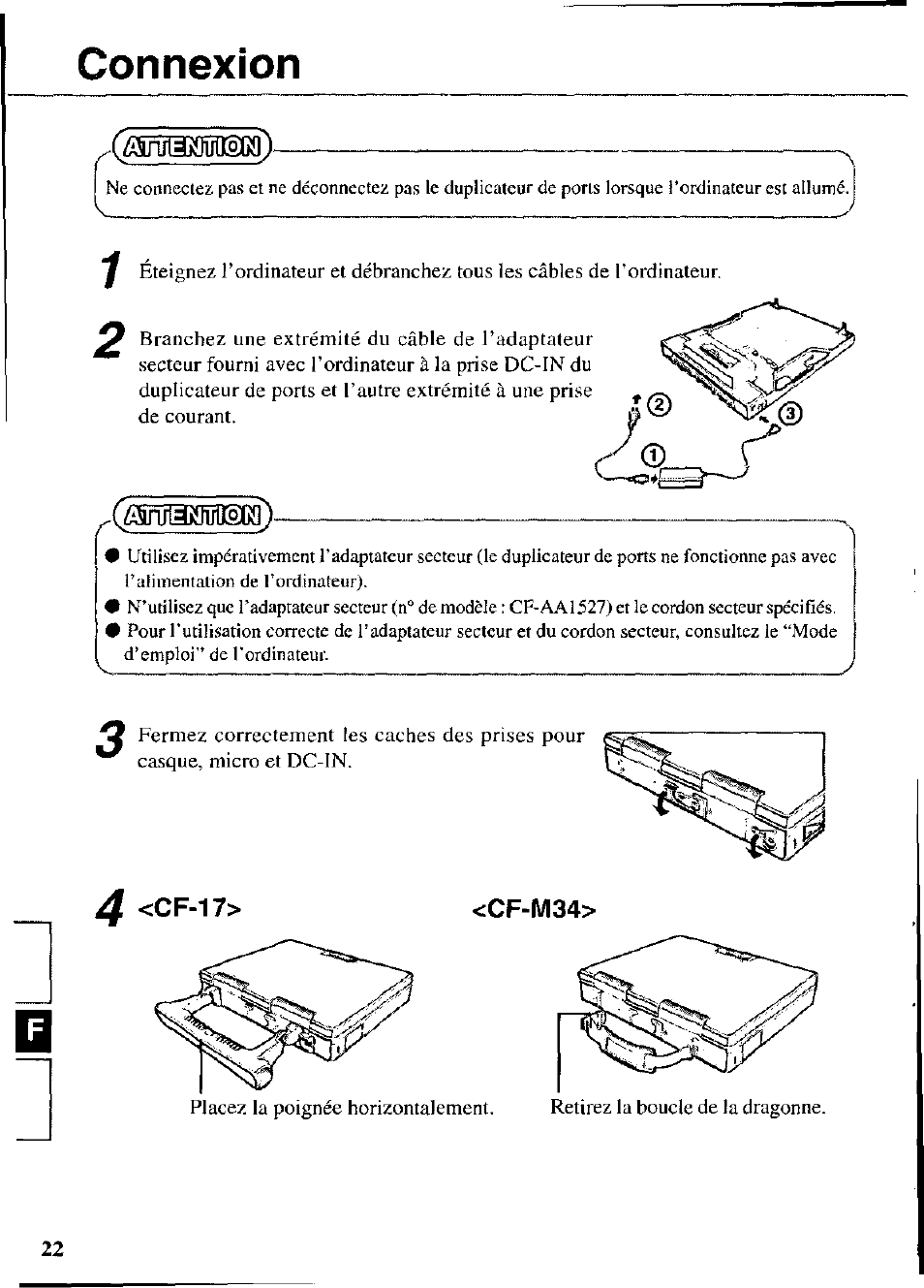 Connexion, 4 <cf-17 | Panasonic CF-VEB341 User Manual | Page 22 / 28