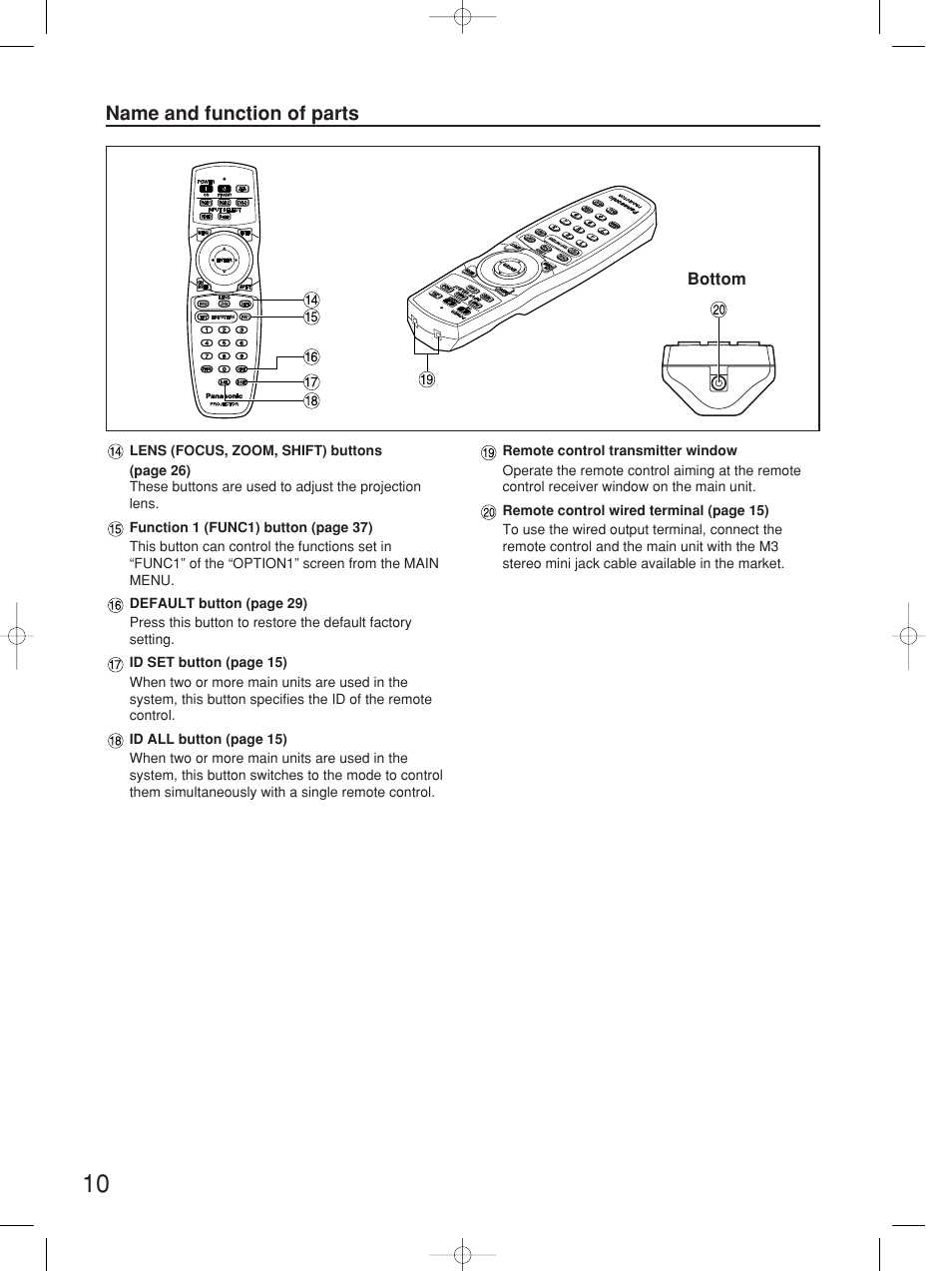 Panasonic PT-D5700UL User Manual | Page 10 / 72