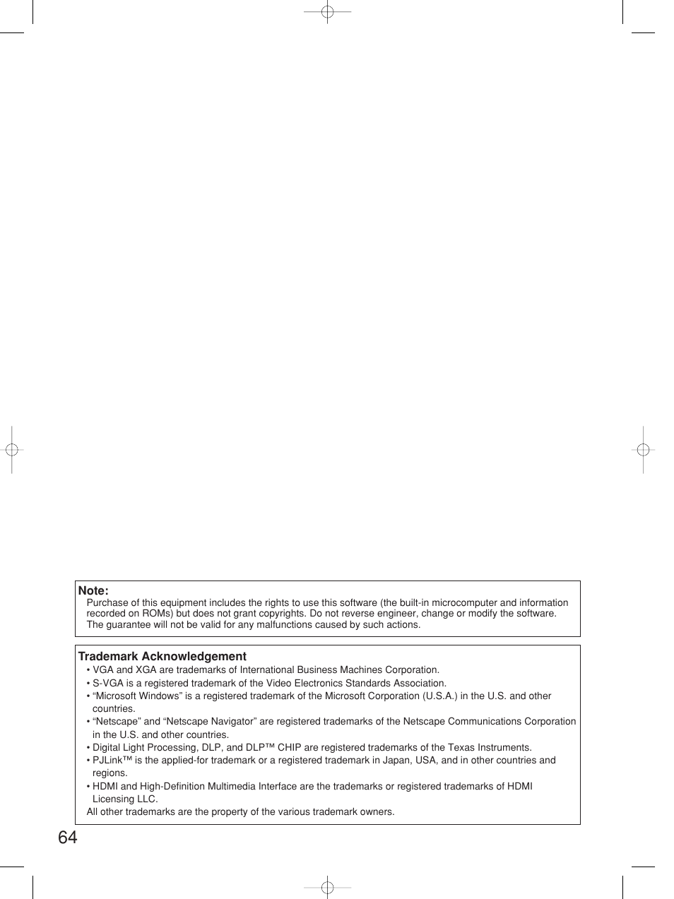 Panasonic PT-D5700UL User Manual | Page 64 / 72