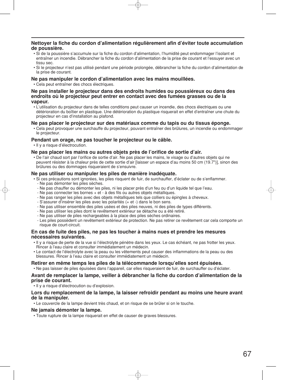 Panasonic PT-D5700UL User Manual | Page 67 / 72