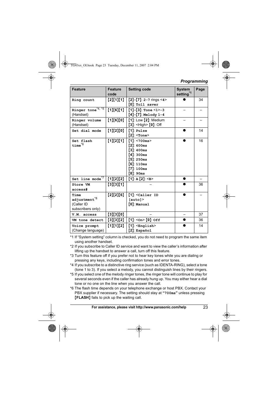 Auto talk, Key tone | Panasonic KXTG4321 User Manual | Page 23 / 56