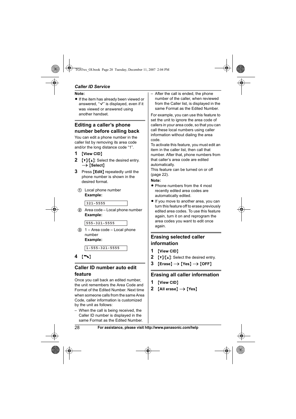 Panasonic KXTG4321 User Manual | Page 28 / 56