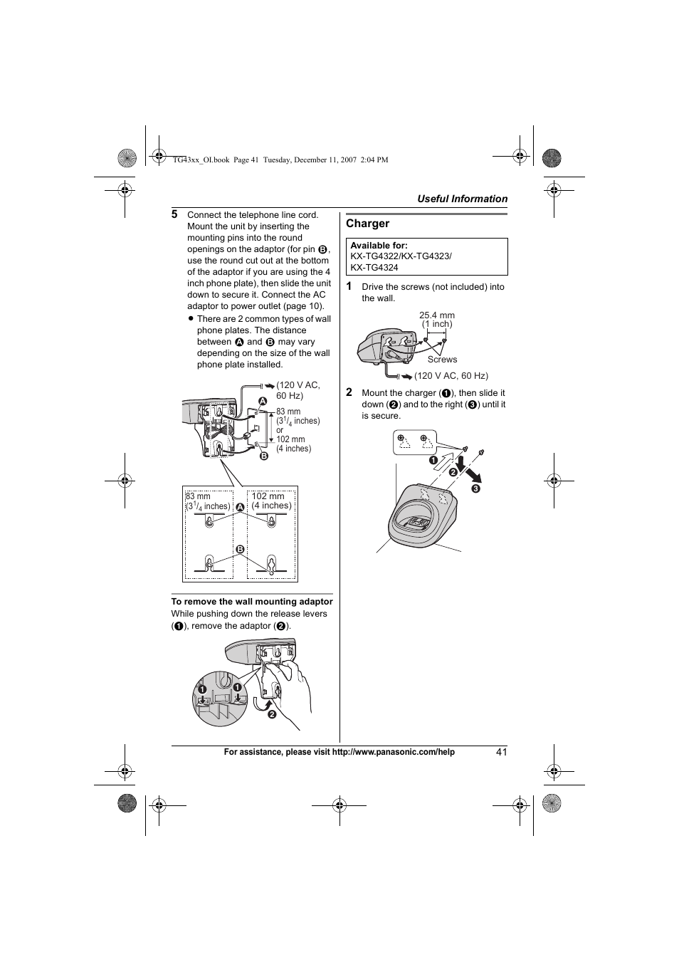 Panasonic KXTG4321 User Manual | Page 41 / 56
