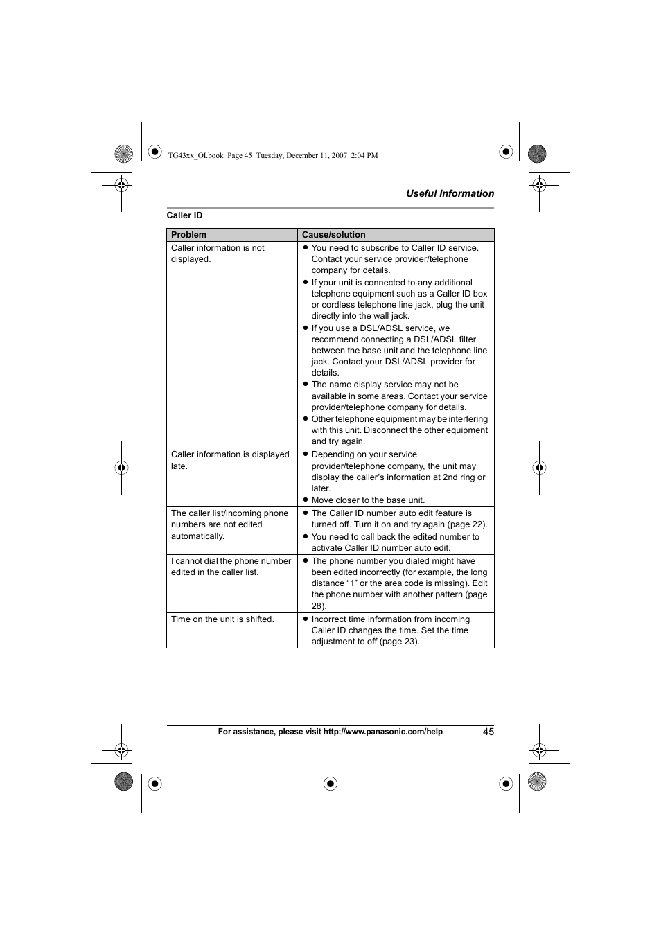 Panasonic KXTG4321 User Manual | Page 45 / 56