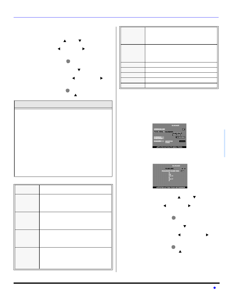 Blocage (suite) | Panasonic PT 56WX53 User Manual | Page 91 / 104