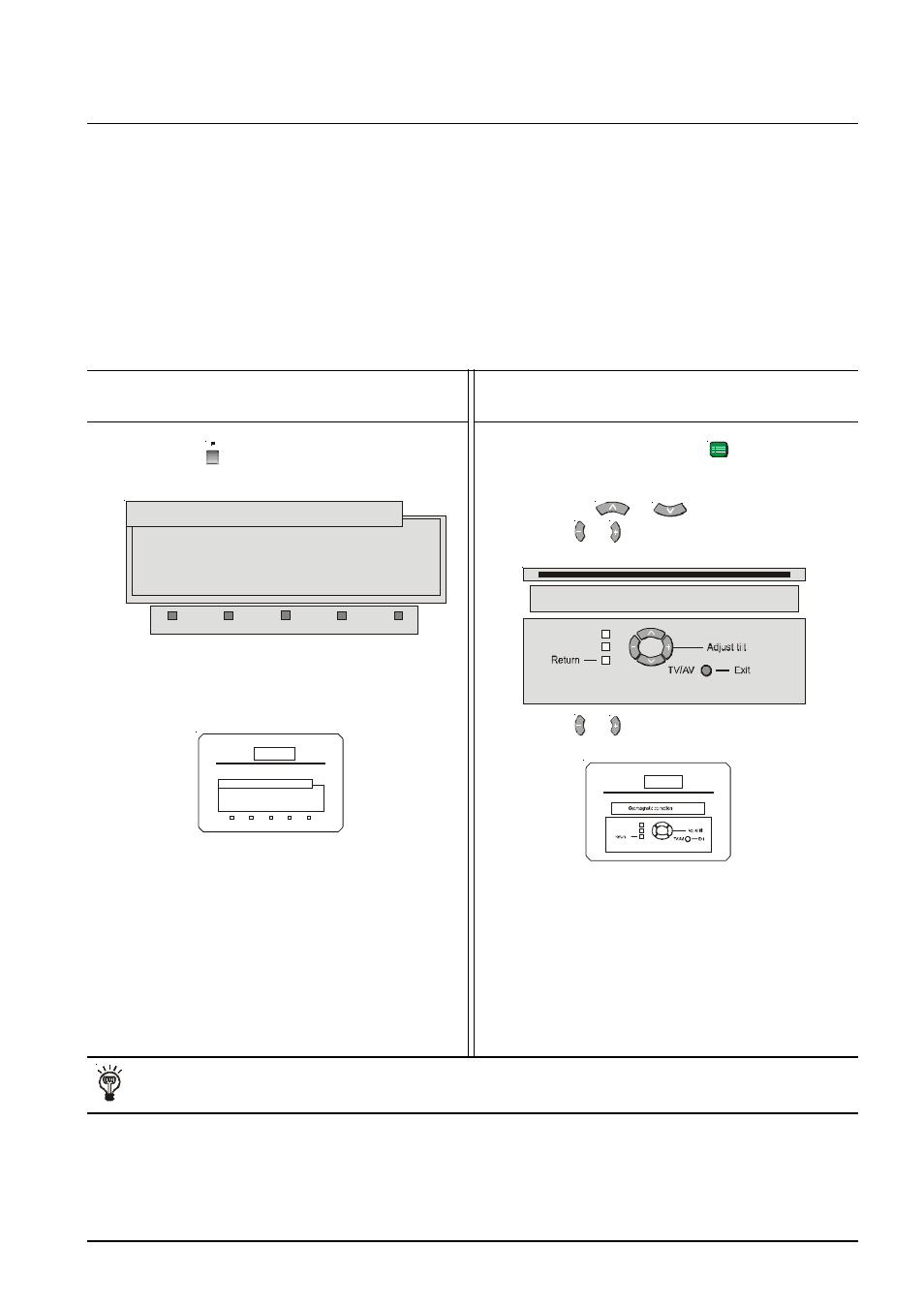 Geomagnetic correction, Setup menu - geomagnetic correction, Helpful hint | Using the front panel, Using the remote control | Panasonic TX-76PW300A User Manual | Page 19 / 40