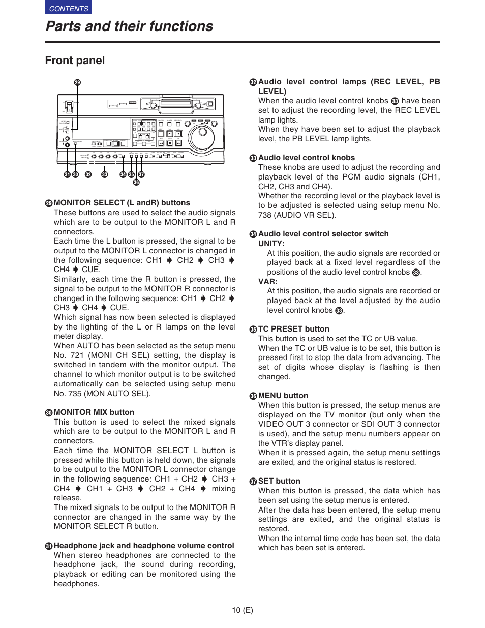Panasonic VQT9958 User Manual | Page 10 / 77