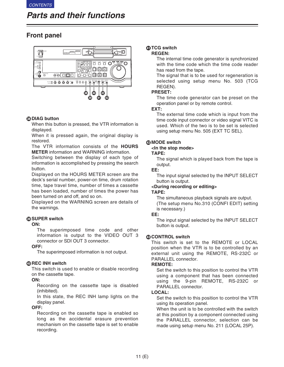 Panasonic VQT9958 User Manual | Page 11 / 77