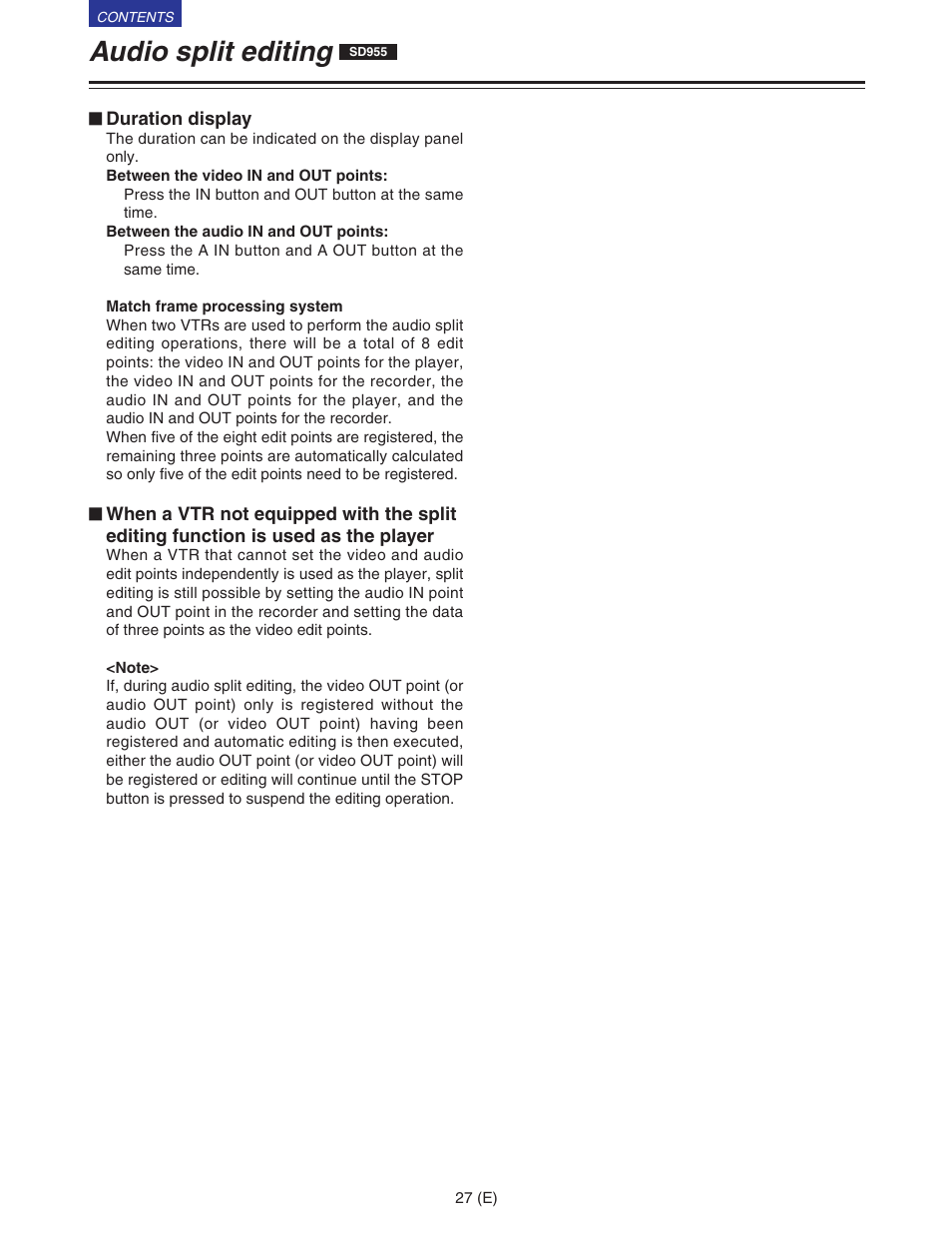 Audio split editing | Panasonic VQT9958 User Manual | Page 27 / 77