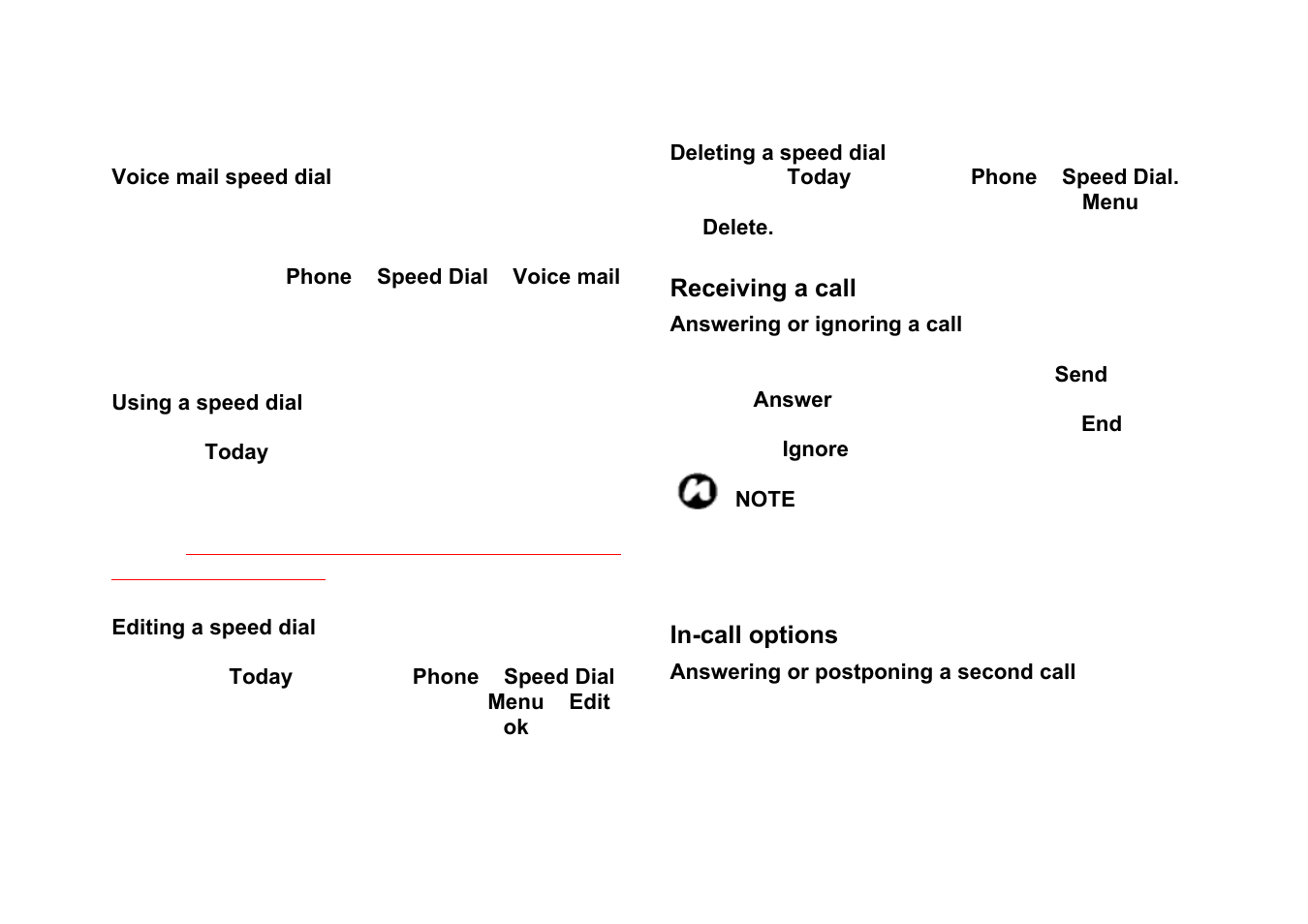 Eceiving a call, Call options | Panasonic RG4-E02 User Manual | Page 34 / 128