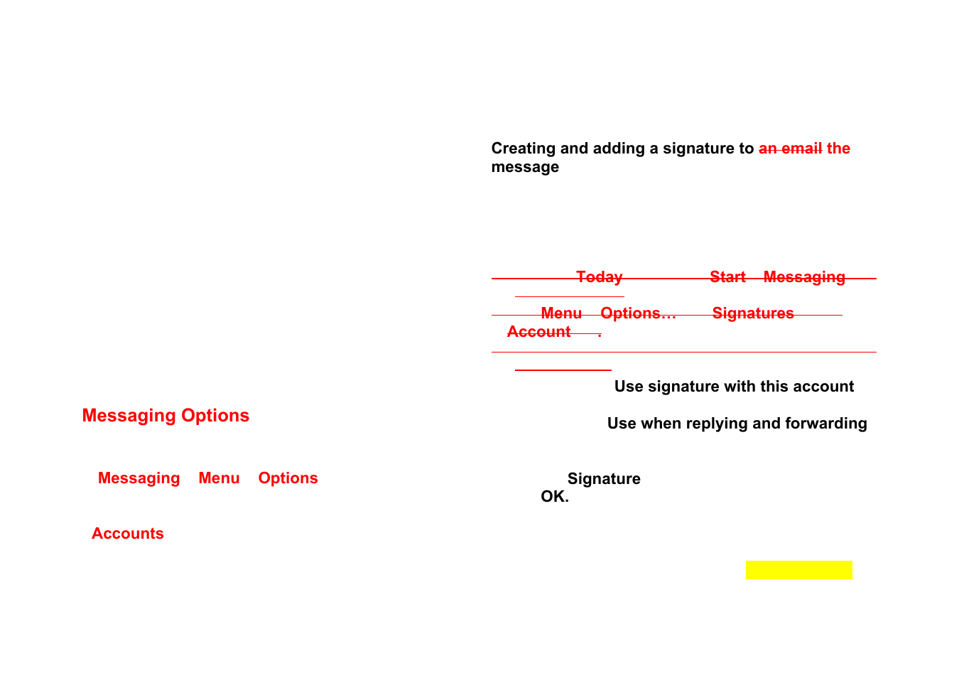 Messaging, Essaging, Ptions | Panasonic RG4-E02 User Manual | Page 38 / 128