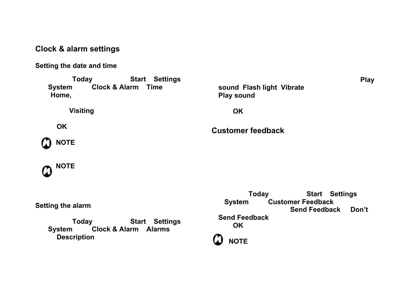 Lock, Alarm settings, Ustomer feedback | Panasonic RG4-E02 User Manual | Page 67 / 128