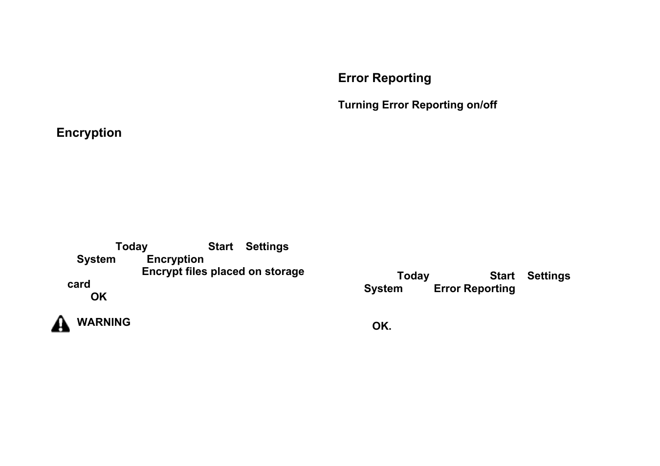 Ncryption, Rror, Eporting | Encryption, Error reporting | Panasonic RG4-E02 User Manual | Page 68 / 128