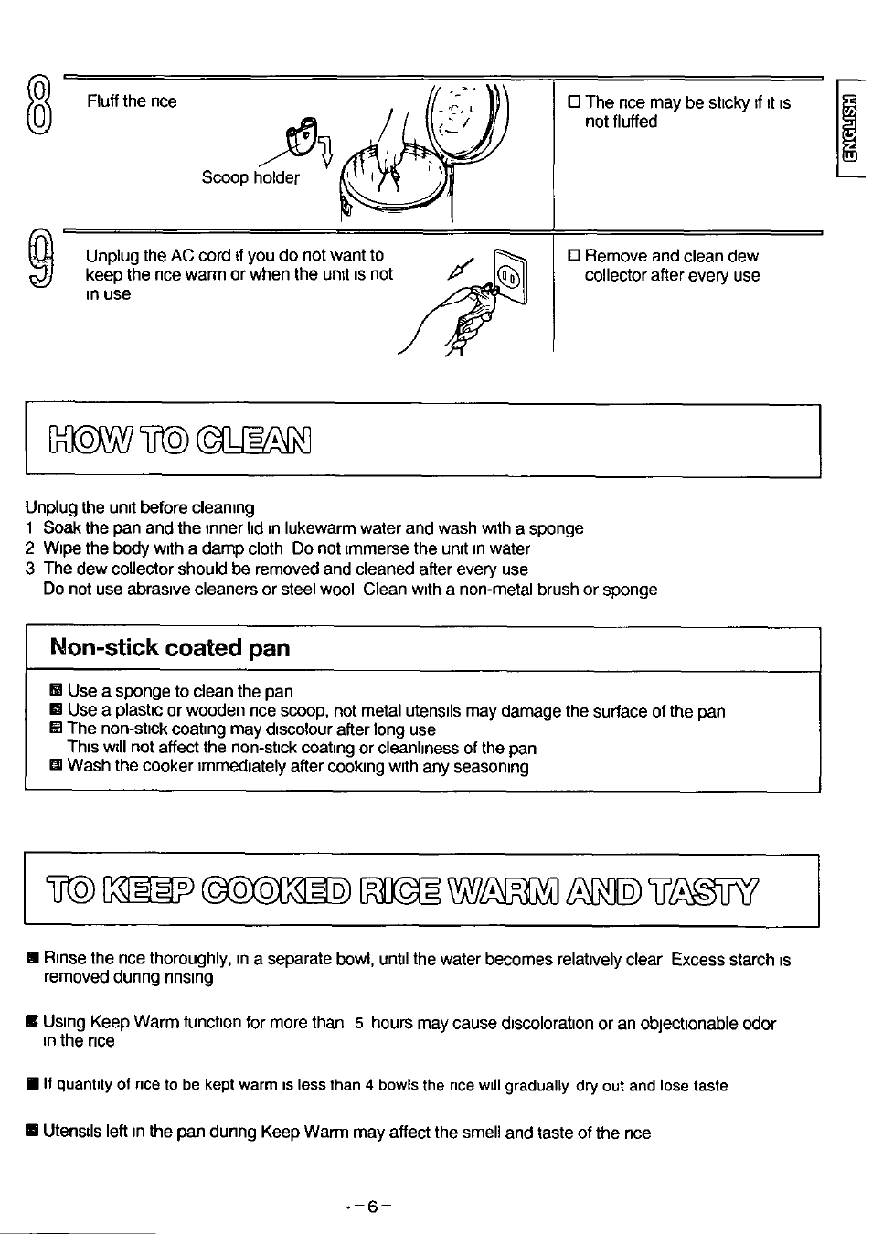 Non-stick coated pan | Panasonic SR-SH15PS User Manual | Page 7 / 12