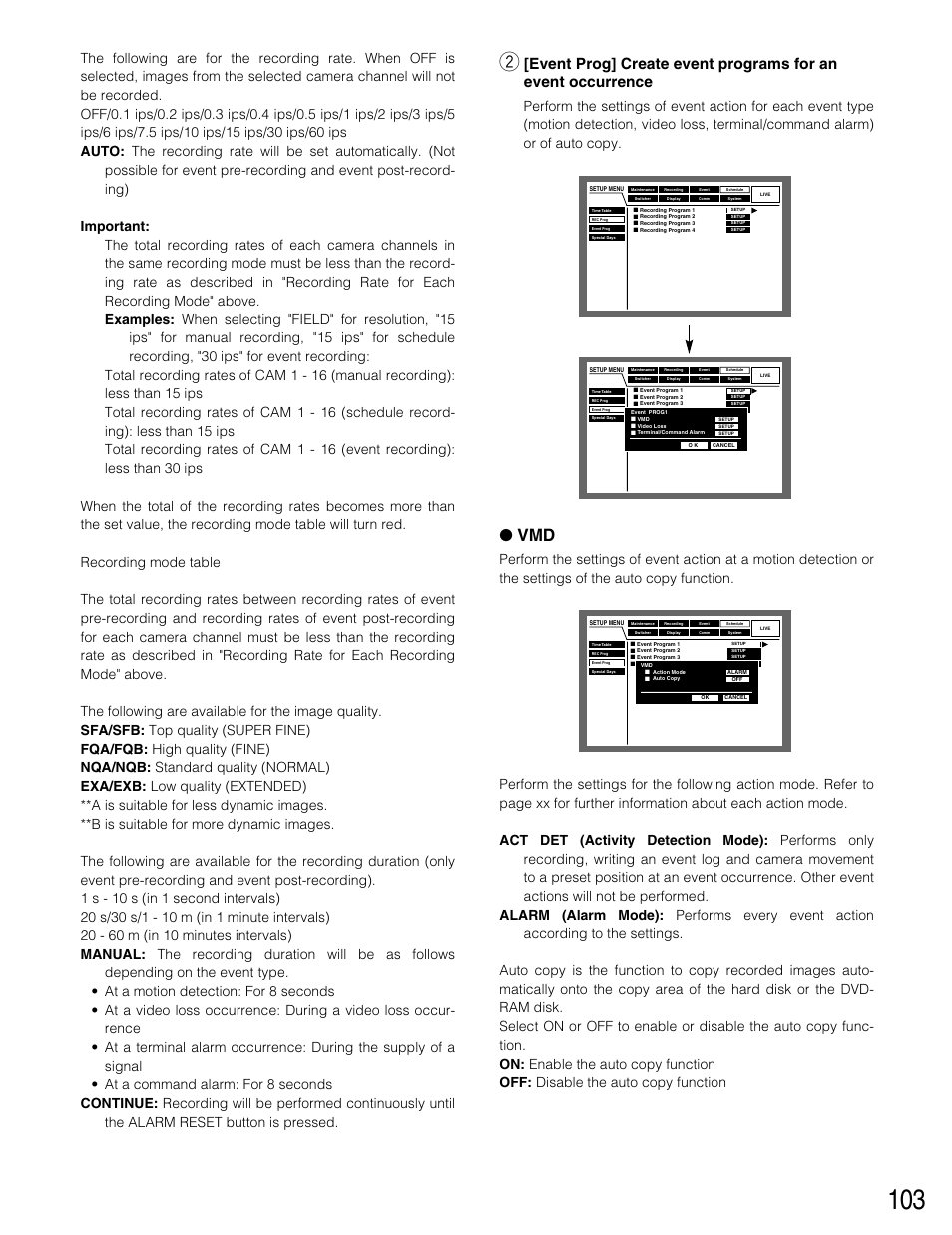 Panasonic WJ-HD316 User Manual | Page 103 / 160