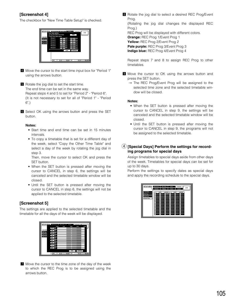 Screenshot 4, Screenshot 5 | Panasonic WJ-HD316 User Manual | Page 105 / 160