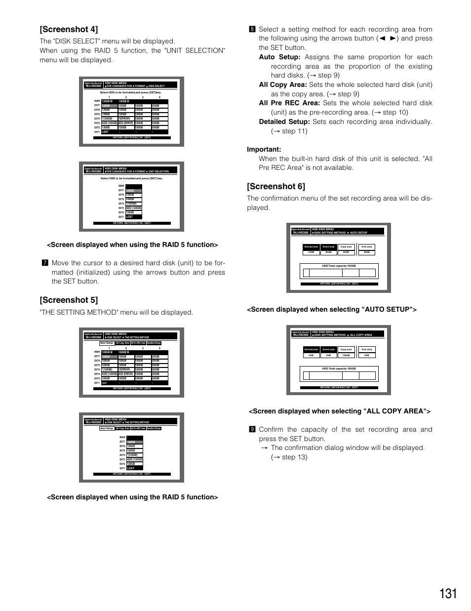Screenshot 4, Screenshot 5, Screenshot 6 | Panasonic WJ-HD316 User Manual | Page 131 / 160
