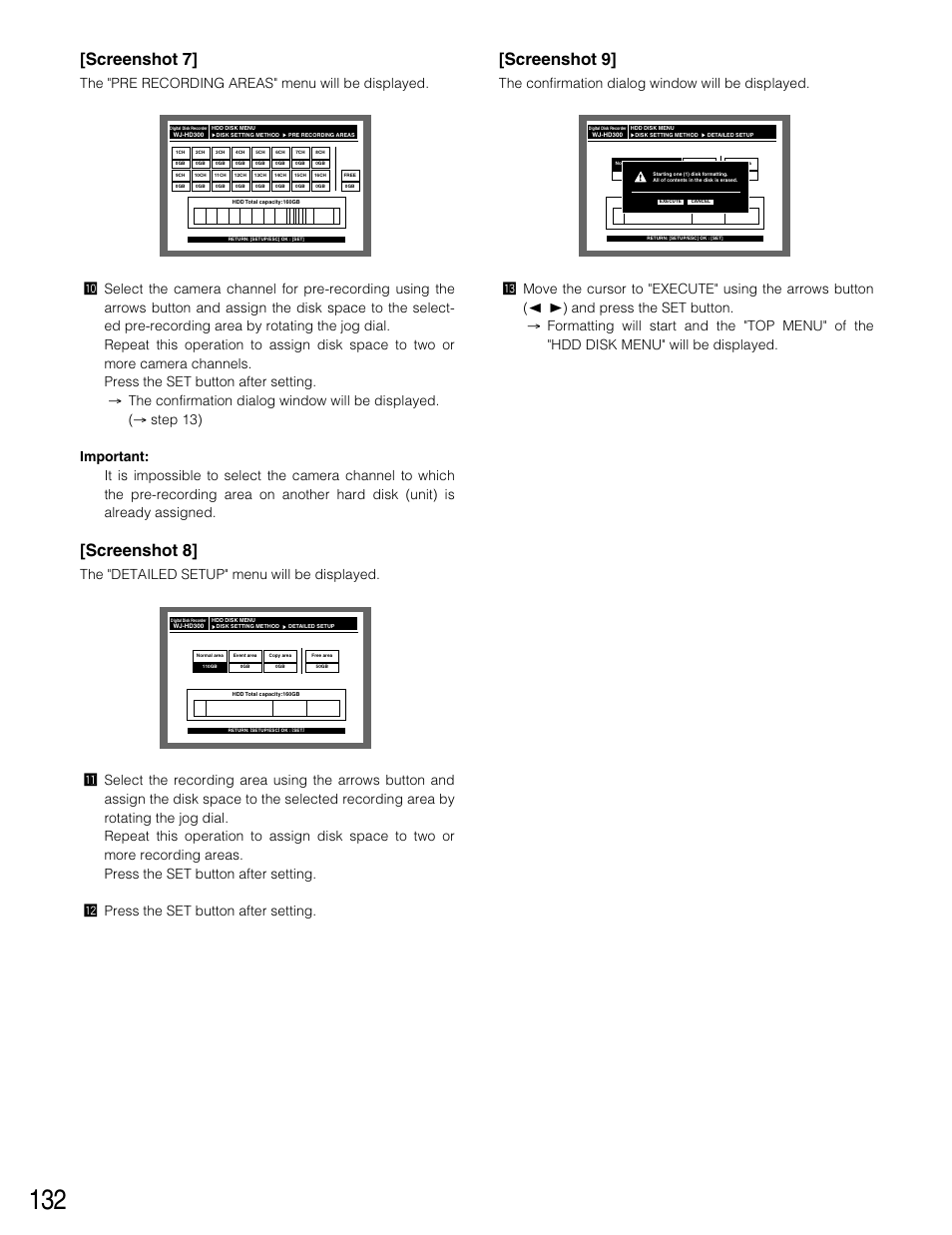 Screenshot 7, Screenshot 8, Screenshot 9 | Panasonic WJ-HD316 User Manual | Page 132 / 160