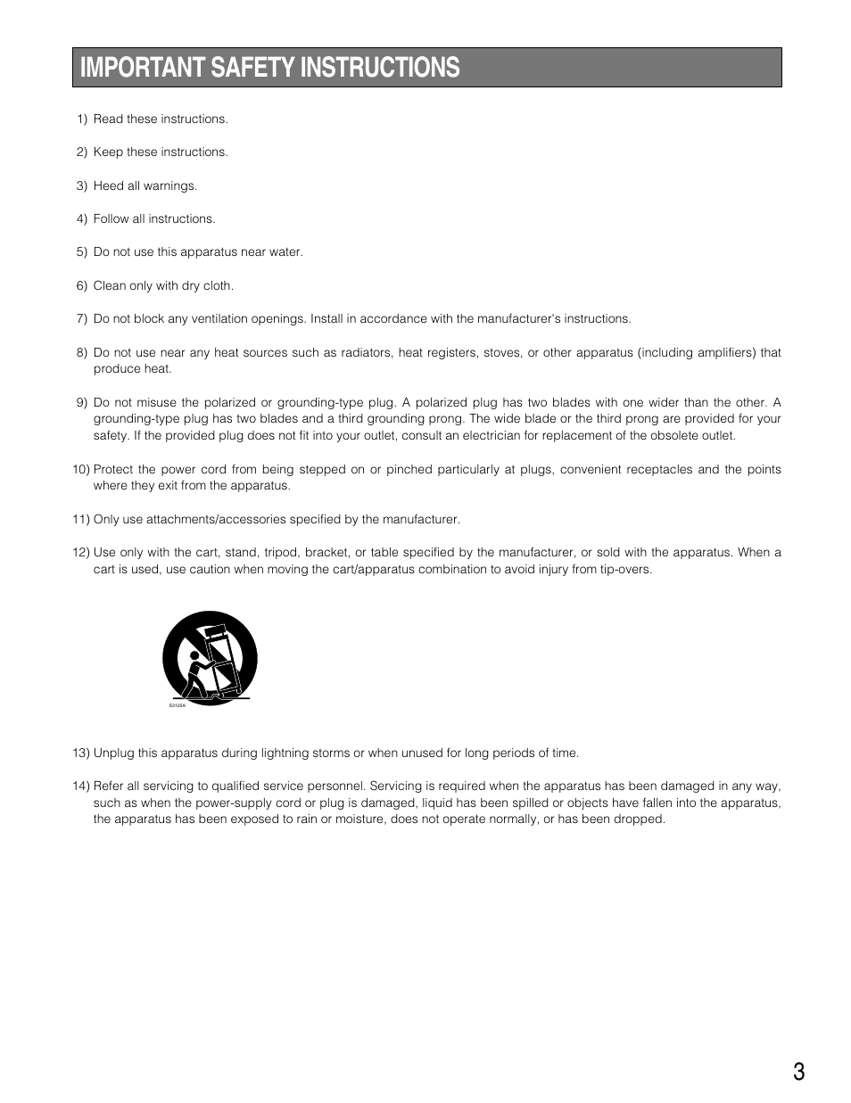 Important safety instruction, Important safety instructions | Panasonic WJ-HD316 User Manual | Page 3 / 160
