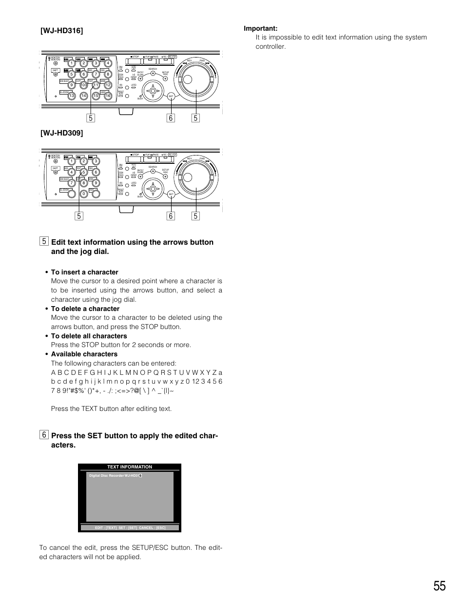 Bn b n b, Wj-hd316, Wj-hd309 | Panasonic WJ-HD316 User Manual | Page 55 / 160