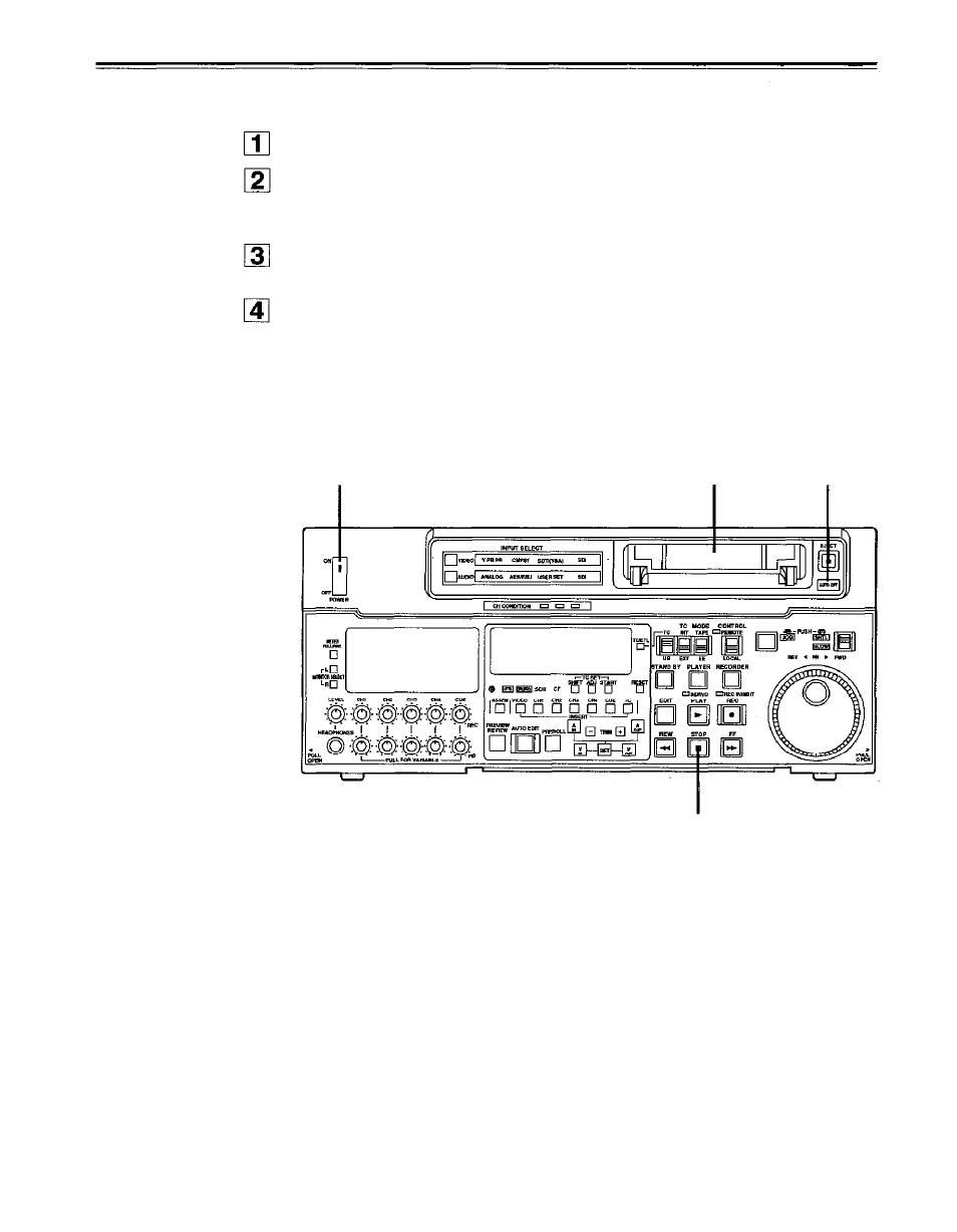 Switching on the power/inserting the cassette | Panasonic AJ-PD950 User Manual | Page 24 / 87