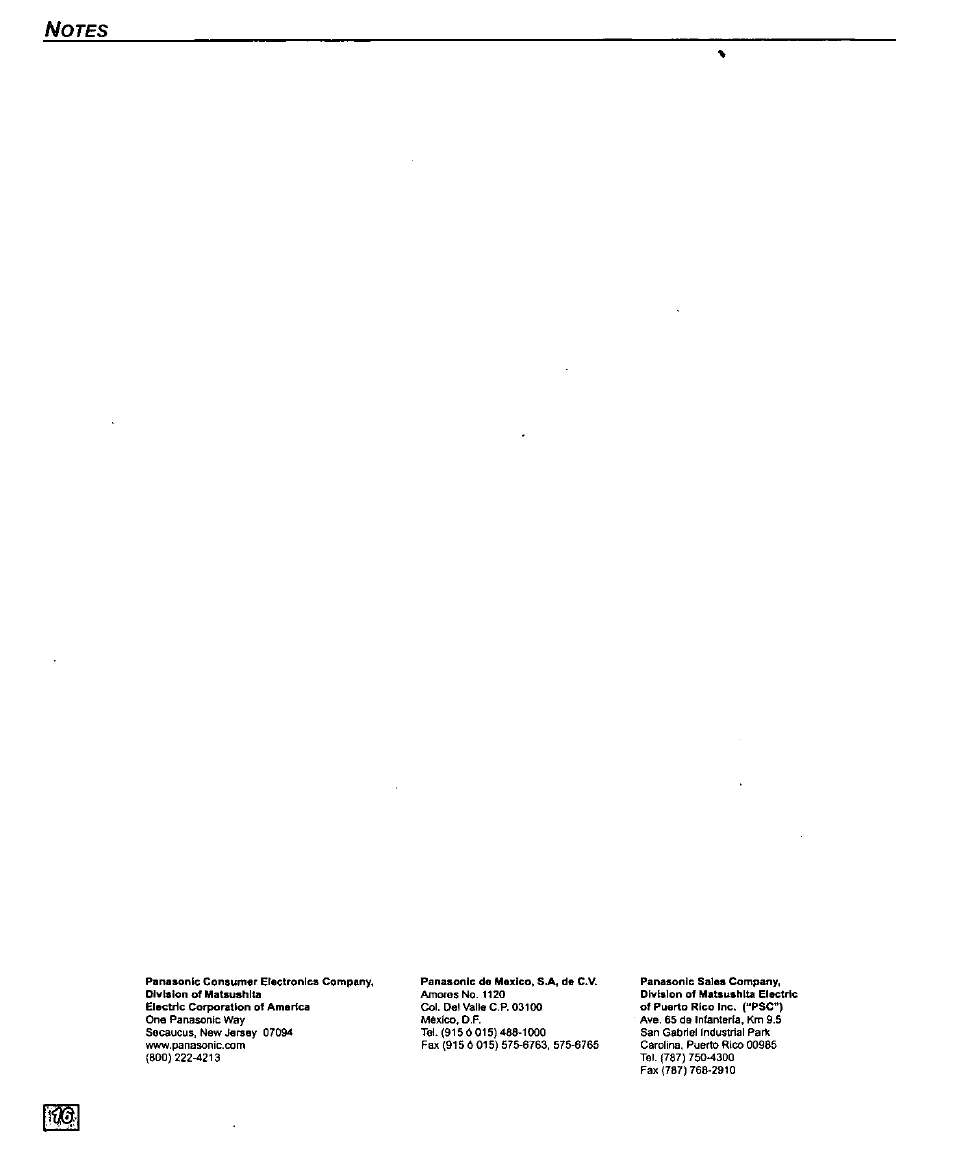 Otes | Panasonic CT-27D10U User Manual | Page 18 / 36