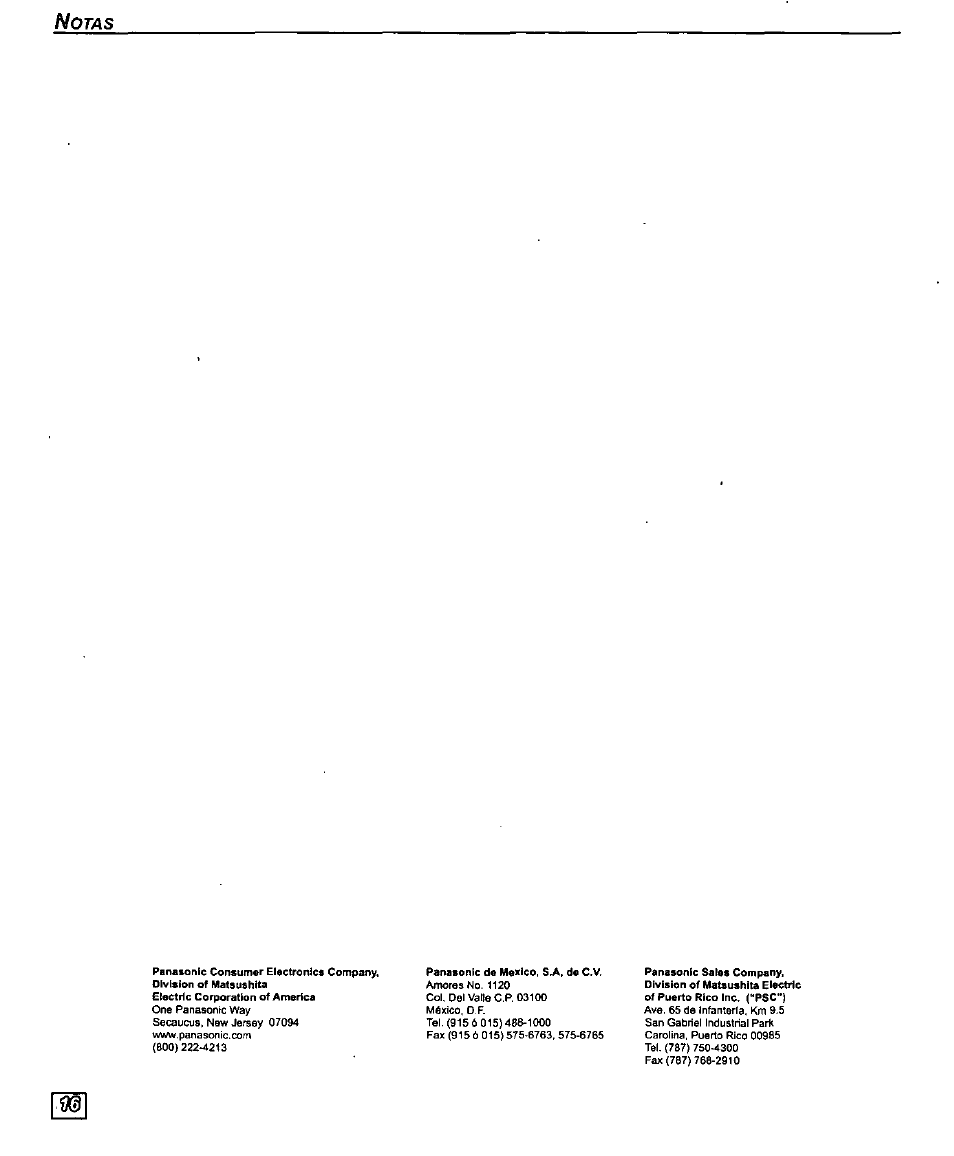 Otas | Panasonic CT-27D10U User Manual | Page 36 / 36